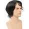 Toupee for Men 6&rdquo;x8&rdquo; European Virgin Human Hair Replacement Systems Men&rsquo;s Hairpiece Mono Lace Top with Durable PU Around Medium Light Density 1B Black Color