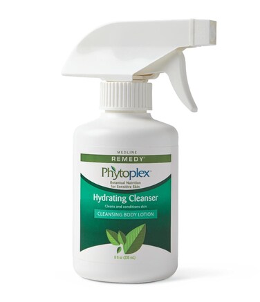 Medline Remedy Clinical Cleansing Body Lotion, 8 Oz Spray Bottle, Vanilla Scent, No-Rinse Bedside Cleanser, Incontinence Care, Moisturizing, Skin Conditioning, Nutrient Rich, Sulfate-Free, Men, Women