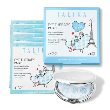 Talika Eye Therapy Patch - Instant Smoothing Eye Patches - Mask For Dark Circles &amp; Tired Eyes - 6 Pairs Reusable &amp; Travel Case