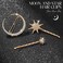 BARTOSI Moon Star Hair Clips Gold Stars Hair pins Crystal Celestial Hair Accessories for Women and Girls (Pack of 3)