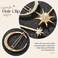 BARTOSI Moon Star Hair Clips Gold Stars Hair pins Crystal Celestial Hair Accessories for Women and Girls (Pack of 3)