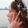 BARTOSI Starfish Hair Clips Silver Pearl Hair Barrettes Crystal Hair Pin Bride Wedding Hair Pieces Mermaid Hair Accessories for Women and Girls (Pack of 2)