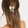 BARTOSI Pearl Bow Hair claw Clips Gold Metal Hair Clips Bowknot Hair Claw Clamps Cute Hair Styling Hair Accessories for Women and Girls (Pack of 2)