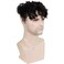 2021 New Toupee for Man Europen Human Hair Replacement Systems Men Hairpiece Mono Lace with PU Around Small Curly Wig (Natural Black Color, 9"x7")