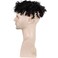 2021 New Toupee for Man Europen Human Hair Replacement Systems Men Hairpiece Mono Lace with PU Around Small Curly Wig (Natural Black Color, 9"x7")