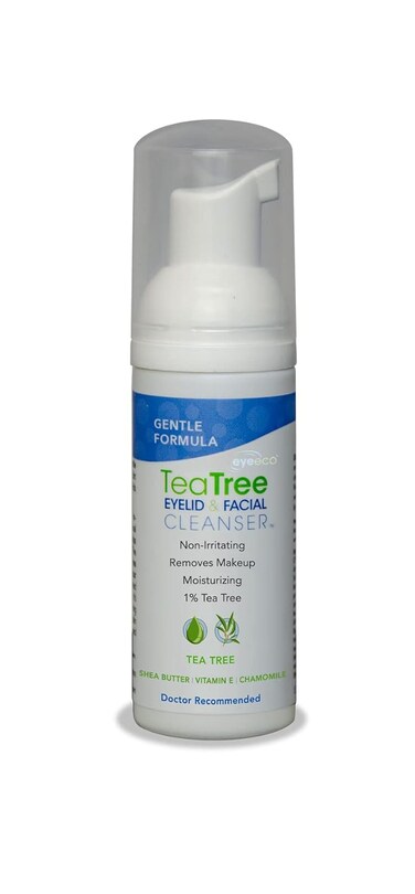 Gentle Tea Tree Oil Foaming Facial Cleanser &ndash; 1.6oz &ndash; Non-Irritating Eyelid Cleanser &amp; Face Wash with Tea Tree, Chamomile &amp; Shea Butter​