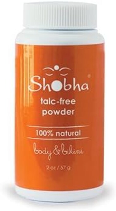 Shobha Talc-Free Powder, Pre-Waxing and Sugaring Body Powder - Natural and Organic Ingredients - Control Under Arm Sweat Post-Wax, 2oz