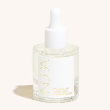 Nuda Hyaluronic Self Tanning Serum   Lightweight Hyaluronic Acid Serum for a Gradual Tan   Hydrating Liquid Bronzer with Antioxidants &amp; Vitamin E   Vegan Self Tanner, Non-Transferring, (30mL)