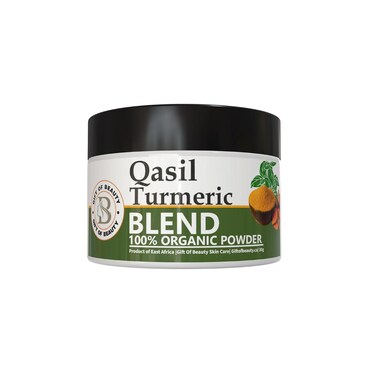 Qasil and Turmeric Blend Powder - Natural Skincare Face Mask for Glowing Skin, Skin Brightening and Exfoliation - 100% Organic
