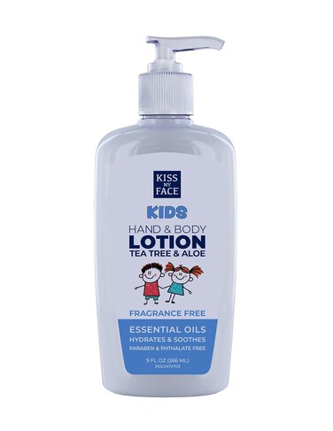 Kiss My Face Kids Fragrance-Free Hand &amp; Body Lotion - Hydrate And Soothe Skin - Vegan &amp; Cruelty-Free - Easy To Use Hand Lotion Pump - Suitable For Sensitive Skin - 9 fl oz Bottle