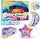 Rainbow Bath Bombs for Kids - 4 Pcs Handmade Natural Kids Bath Bombs Bubble Bath, Valentines Day Gifts for Kids, Birthday Gifts for Kids
