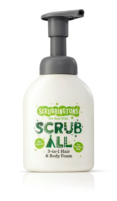 Scrubbington's Scrub All Children's 3 in 1 Shampoo, Conditioner &amp; Body Wash Foam for Sensitive Skin 1 x 200ml