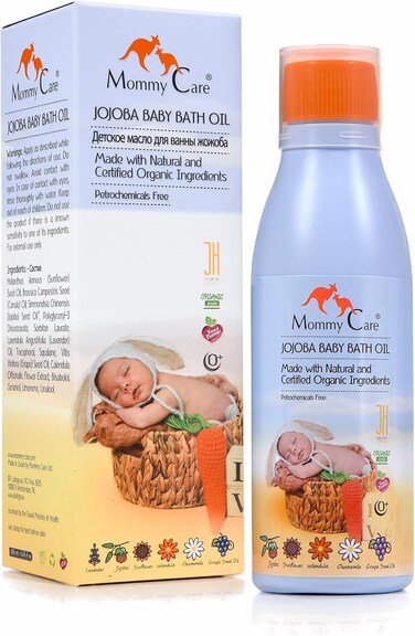 Mommy Care Jojoba Baby Bath Oil &ndash; Moisturizing &amp; Soothing Organic Newborn Wash with Organic Jojoba Oil, Lavender &amp; Chamomile, Sulfate-Free &amp; Paraben-Free, 200 ml / 6.76 fl oz