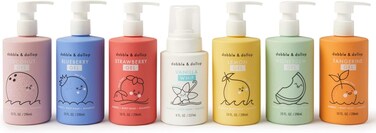 Dabble &amp; Dollop Rainbow of Bubbles, Natural Bath, Body Wash, Shampoo &amp; Conditioner for Kids, USA-Made, Paraben &amp; Sulfate Free, Vegan, Gluten-Free, Tear-Free, (Set of 7)