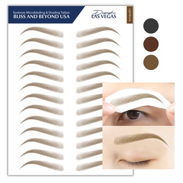 Microblading &amp; Shading Tattoo   A combination of hair stoke and powdered brows   Non-toxic   Vegan friendly (Dramatic Las Vegas, Light Brown)