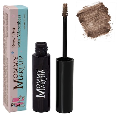 Brow Tint with Microfibers - 4-in-1 Tinted Eyebrow Gel to Groom, Hold, Sculpt &amp; Color Your Brows, Covers Gray Hair - Water Resistant, Clump-Free, Long Lasting (Cool Brunette) by Mommy Makeup