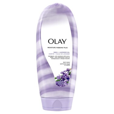 Olay Moisture Ribbons Plus for Women, Shea + Lavender Oil Scent Body Wash, 18 oz