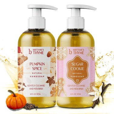 Brittanie's Thyme Fall Natural Olive Oil Liquid Hand Soap   Vitamin E to Replenish Moisture and Nourish Skin (Pumpkin Spice/Sugar Cookie)