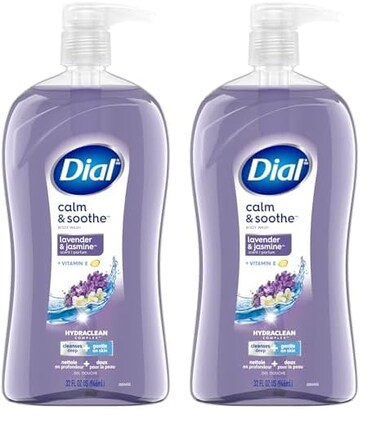 Dial Body Wash, Calm &amp; Soothe Lavender &amp; Jasmine Scent, 32 fl oz (Pack of 2)