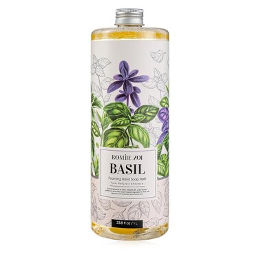 Foaming Hand Soap Refill, Basil, Gentle &amp; Moisturizing Formula, 1 L/ 33.8 FL OZ