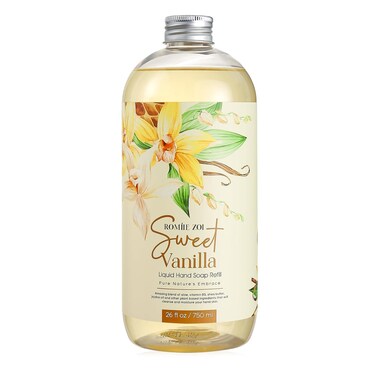 Liquid Hand Soap Refill, Sweet Vanilla, Gentle &amp; Moisturizing Formula, 750 ML/ 26 FL OZ