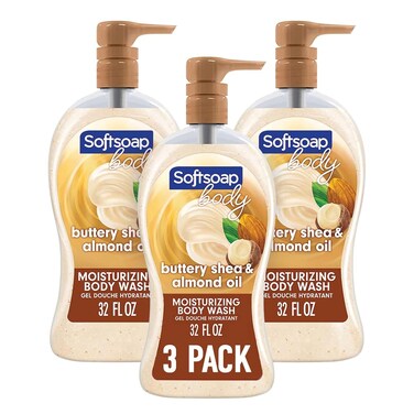 Softsoap Moisturizing body wash, shea &amp; almond oil, 32 ounce pump, 32 Fl Oz, 3 Packs