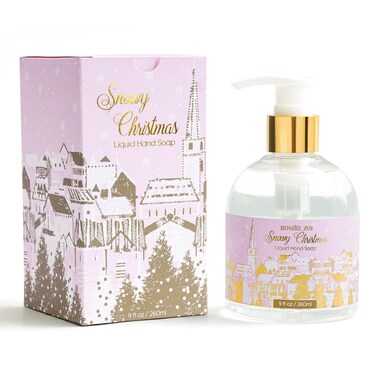 Christmas Liquid Hand Soap with Gift Box - Snowy Christmas, Infused with Falling Snow Aroma - 260ml/ 9 fl.oz - Christmas Gifts for Women/Her