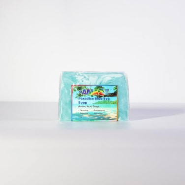 Paradise Soap, Natural with Amino Acid, Olive Oil, Camellia Seed Oil, Lemon Oil, Chamomilla Oil,100g (Blue Sea)