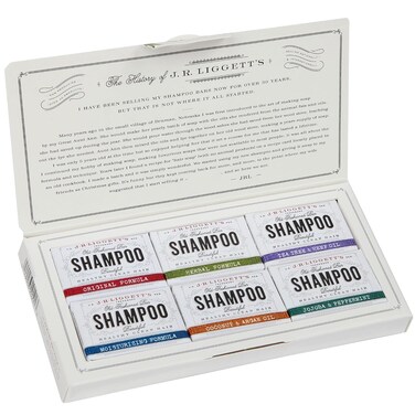 J&middot;R&middot;LIGGETT'S All-Natural 6 Variety Shampoo Bars .65oz. Sampler Pack, Support Strong and Healthy Hair-Nourish Follicles with Antioxidants and Vitamins-Detergent and Sulfate-Free, 6 Mini Shampoo Bars
