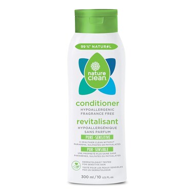Nature Clean All-natural Sulfate-free Conditioner For Women &amp; Men. 99.9% Natural Ingredients Non-Toxic Fragrance-Free Hypoallergenic &amp; Unscented. Gentle Color Safe For Color-Treated Hair 10 oz / 300ml