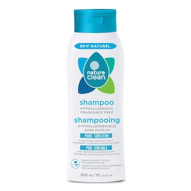 Nature Clean All-Natural Sulfate Free Shampoo for Men &amp; Women. Non-Toxic &amp; Fragrance-free Organic No Paraben Unscented Hypoallergenic &amp; Vegan 10 oz / 300 ml