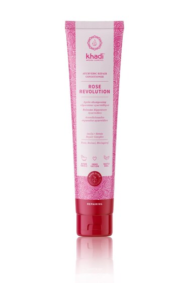 KHADI ROSE REVOLUTION Ayurvedic Repair Conditioner, Instant combility and daily care without silicones, 100% natural, vegan &amp; sulfate-free, Certified Natural Cosmetics, 6.7oz