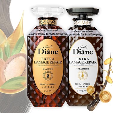 Moist Diane Hair Shampoo and Conditioner Set for Women&amp; Men, Natural Keratin Protein Haircare, Japanese Hydrating Moisturizing Hair&amp; Scalp Hair Care Set, Silicone &amp; Sulfate Free, Extra Damage Repair
