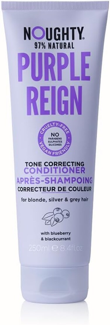 Noughty Purple Reign Tone Correcting Conditioner, 997% Natural Sulphate Free Vegan Haircare, for Blonde, Grey or Silver Hair (250ml)