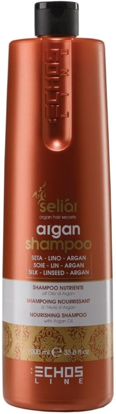 Echos Line Seliar Argan Nourishing Shampoo 1000ml/33.8oz"Free Starry Sexy Kiss Lip Plumping 10 Ml" (1000ml/33.8oz)