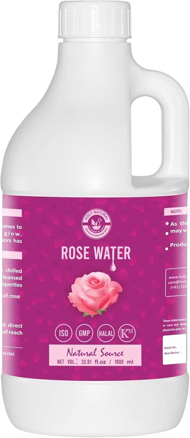 Holy Natural Rose Water (1000ml) for Face &amp; Hair Toner Alcohol &amp; Preservative Free