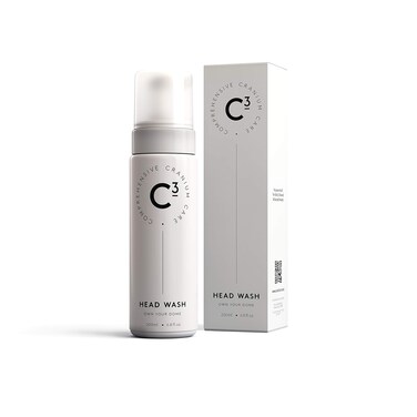 C3 Head Wash: Hydrating and Balancing, Fragrance-Free, Daily Foam Cleanser for Bald, Shaved, and Buzzed Heads. Gentle, Sulfate-free, Paraben-free, Irritation-Free Face and Scalp Care for Men and Women