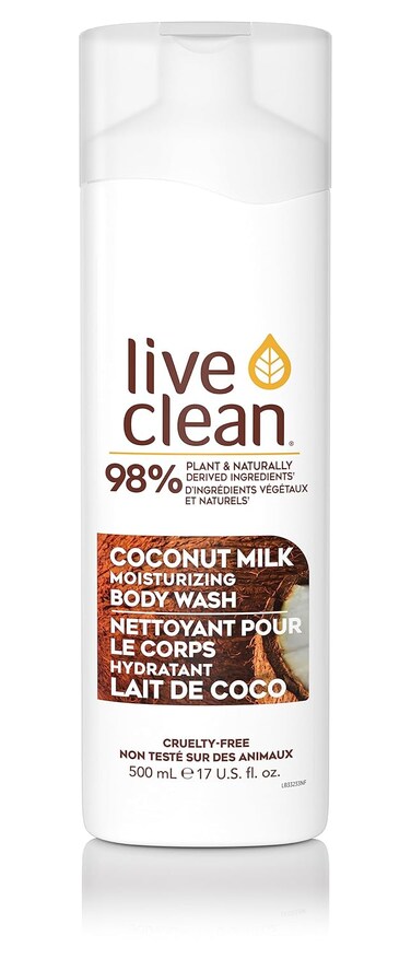 Live Clean Body Wash, Moisturizing Coconut Milk, 17 Oz