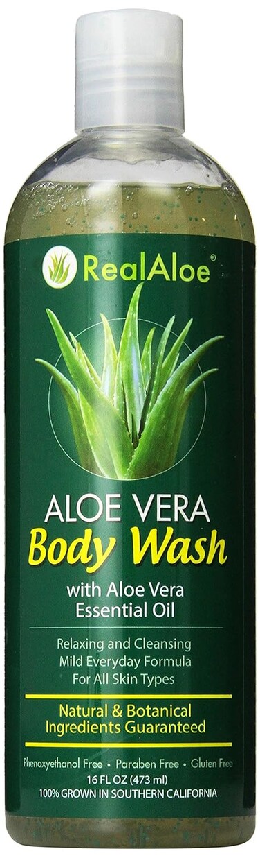 Real Aloe Body Wash with Aloe Vera Essential Oil, 16 Oz