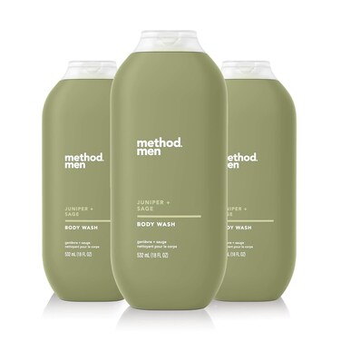 Method Men, Juniper + Sage Body Wash, 18oz (Pack of 3)