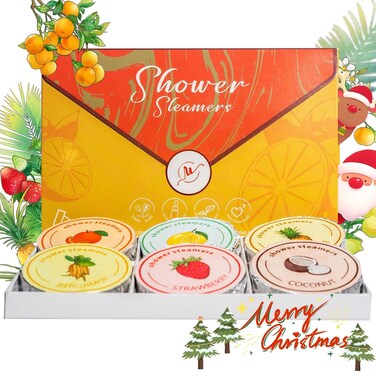 Shower Steamers Aromatherapy - Valentine's Day Gift for Women, 6 Pack Shower Steamer for Women with Natural Ingredients &amp; Eucalyptus Essential Oil Home Spa, Yellow