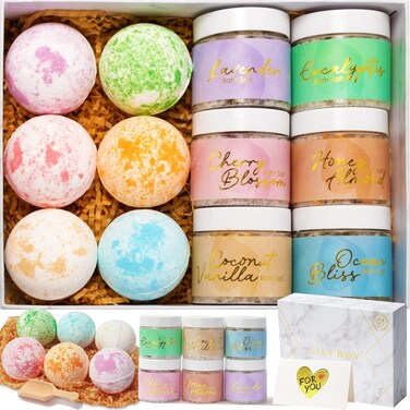 15 Pcs Bath and Body Gift Box Gift Baskets Set for Women Men Valentines Day Gifts Bath Spa Kit Gifts Set for Kids Birthday Fathers Mothers Day Christmas Spa Box Gifts Set for Women Mom