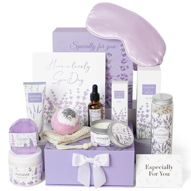 Lavender Spa Gifts Set, 11 Pcs Bath Gift Set for Women, Relaxing Spa Gifts, Bath Spa Gift Basket for Women, Self Care Package Gifts, , Home Spa Products, Birthday Gifts for Women Valentine's Day