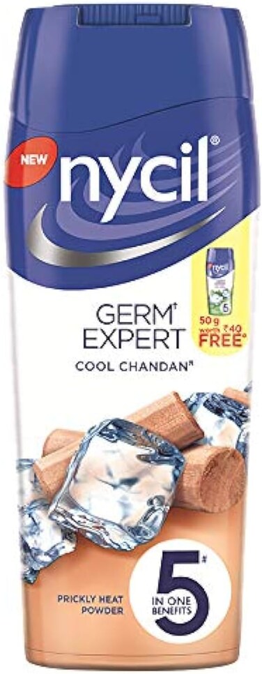 Nycil Cool Chandan Instant Cooling - Prickly Heat Powder with Sandalwood Frgrance - 150g