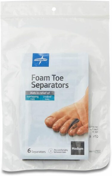 Medline Foam Toe Separators, Size Medium, Pack of 6