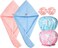 Hair Care &amp; Accessories: 2PCS Microfiber Hair Towel Wrap, Super Absorbent for Women Curly Long Hair Drying; 2PCS Shower Cap Reusable Waterproof, Dual Layer; 8PCS Satin Scrunchies &amp; Hair Ties