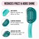 MOYOKO Detangler Brush for Curly Hair, Thick, Straight Hair - Ergonomic Curved Detangling Hair Brush for Women, Girls, Prevents Hair Breakage, Detangle Shower Hairbrush for Wet &amp; Dry Hair (Turquoise)