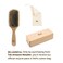 TEK - Large Rectangular Ash Wood Brush Handmade in Italy, with Short Tooth, for Medium-Long, Long and Straight Hair - 22 x 6.5 cm