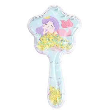 Mermaid Detangler Hair Brush, Star Shape Detangling Hair Comb Sequins Glitter Princess Comb Hairbrush Massage Scalp No Pain Detangler for Dry &amp; Wet Hair Kids Girls Woman (Green)