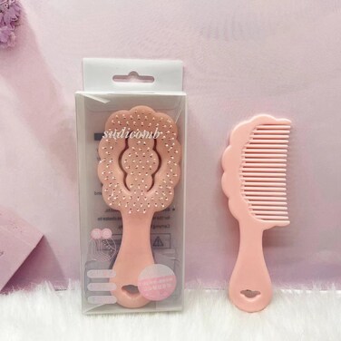 Mini Hair Brush,Small Cute Hair Comb 2 Piece Cloud shaped Hair Brushes Combs Set For Women Girls Kids Holiday Gifts,Travel Shower Detangling Comb Massage HairBrush for Dry,Wet Hair (Pink)